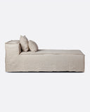 Chaise longue STROZZI con funda de lino 100 x 190 x 65 cm en color natural