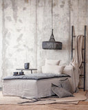 Chaise longue STROZZI con funda de lino 100 x 190 x 65 cm en color natural