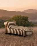 Chaise longue XL de exterior CACCINI 80 x 190 x 80 cm en color natural y gris oscuro (Charcoal)