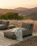 Chaise longue XL de exterior CACCINI 80 x 190 x 80 cm en color natural y verde oscuro (Sahara)