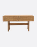 Consola CORA de madera de teca reciclada y cuerda de papel 160 x 40 x 80 cm