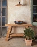 Consola LOGRAM de madera de teca reciclada 130 x 47 x 75 cm