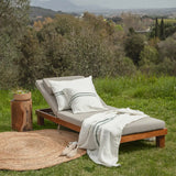 STRAUSS outdoor sunbed in teak wood 200 x 80 x 25 cm with natural mattress
