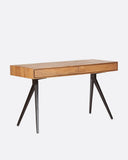 Escritorio MAJESTI de madera de teca reciclada y hierro 130 x 55 x 76 cm en color natural