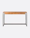 Escritorio THREE de madera de teca reciclada y hierro 130 x 45 x 76 cm