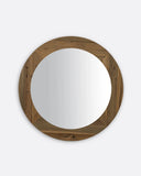 Espejo EROSI de madera de teca reciclada Ø 130 cm x 4 cm de grosor