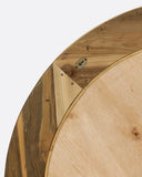 Espejo EROSI de madera de teca reciclada Ø 130 cm x 4 cm de grosor