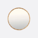 Espejo ESFERIC de madera de teca reciclada Ø 80 cm x 5 cm de grosor en color natural