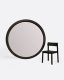 Espejo KOBE de madera de teca reciclada Ø 180 x 9 cm de altura en color negro