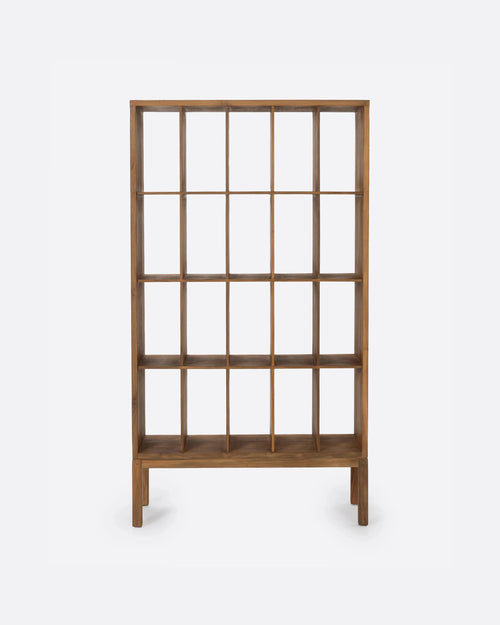 EROSI bookcase in recycled teak wood 100 x 37 x 180 cm in natural colour