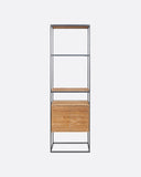Estantería ONETWO de madera de teca reciclada y hierro 60 x 30 x 195 cm