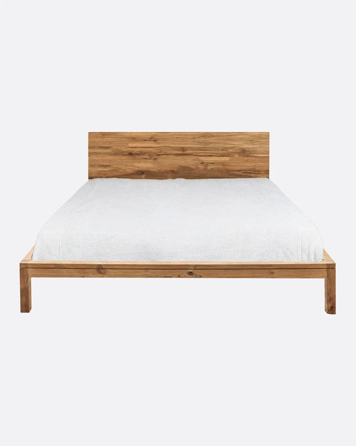 Estructura de cama EROSI de madera de teca reciclada 190 x 210 x 79 cm para colchón 180 x 200 cm