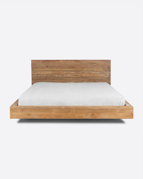 Cadre de lit NORI en bois de teck recyclé 180 x 223 x 90 cm pour matelas 160 x 200 cm