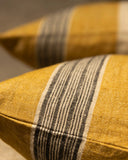 Funda de cojín BANDA de lino 60 x 40 cm color mostaza