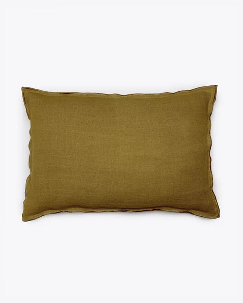 Housse de coussin KAURA en lin 60 x 40 cm en moutarde