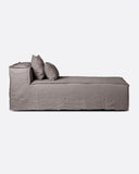 Funda para chaise longue STROZZI de lino 100 x 190 x 65 cm en color topo