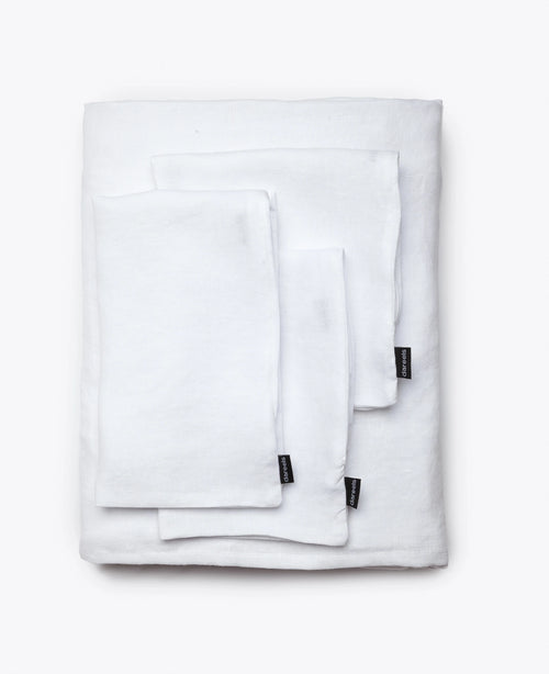 Funda para sofá STROZZI 3/4 plazas de lino 260 x 95 x 65 cm en color blanco