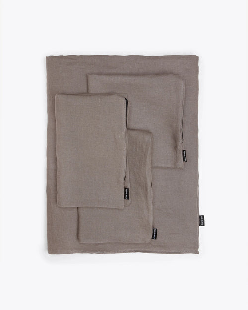 Funda para sofá STROZZI 3/4 plazas de lino 260 x 95 x 65 cm en color topo
