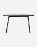 Mesa alta EROSI de madera de teca reciclada 180 x 80 x 105 cm en color negro