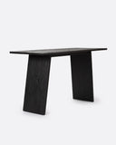 Mesa alta EROSI de madera de teca reciclada 180 x 80 x 105 cm en color negro