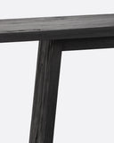 Mesa alta EROSI de madera de teca reciclada 180 x 80 x 105 cm en color negro