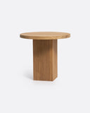 Mesa auxiliar BALARI de madera de teca reciclada Ø 50 cm x 45 cm de altura en color natural