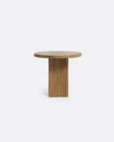 Mesa auxiliar BALARI de madera de teca reciclada Ø 50 cm x 45 cm de altura en color natural