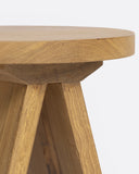 Mesa auxiliar BATU de madera de teca reciclada Ø 37 cm x 45 cm de altura en color natural