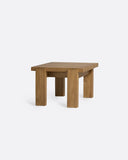 Mesa auxiliar de exterior MEDAN de madera de teca 57 x 54 x 38 cm en color natural