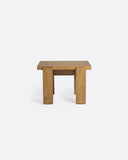 Mesa auxiliar de exterior MEDAN de madera de teca 57 x 54 x 38 cm en color natural