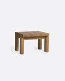 Mesa auxiliar de exterior MEDAN de madera de teca 57 x 54 x 38 cm en color natural