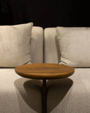 Mesa auxiliar NORA de madera de teca Ø 34 cm x 47 cm de altura