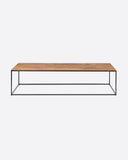 Mesa de centro ONETWO de madera de teca reciclada y hierro 120 x 60 x 35 cm