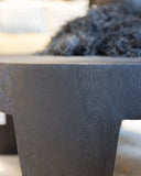 Mesa de centro RIVIA de madera de suar Ø 80 cm x 35 cm de altura en color negro