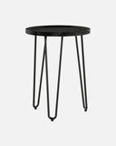 Mesa auxiliar RODA de madera de teca reciclada y hierro Ø 50 x 65 cm de altura