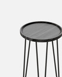 Mesa auxiliar RODA de madera de teca reciclada y hierro Ø 50 x 65 cm de altura