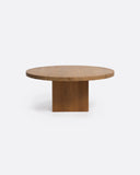 Mesa de centro BALARI de madera de teca reciclada Ø 75 cm x 32 cm de altura en color natural