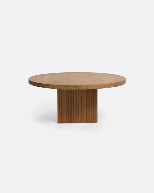 Table basse BALARI en bois de teck recyclé Ø 75 cm x 32 cm de hauteur en couleur naturelle
