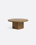 Mesa de centro BALARI de madera de teca reciclada Ø 75 cm x 32 cm de altura en color natural