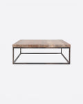 Table basse CUB en bois de teck recyclé et fer 100 x 100 x 35 cm