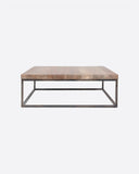 Mesa de centro CUB de madera de teca reciclada y hierro 100 x 100 x 35 cm
