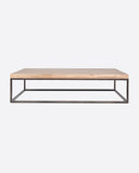 Mesa de centro CUB de madera de teca reciclada y hierro 140 x 80 x 35 cm
