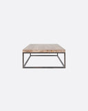 Mesa de centro CUB de madera de teca reciclada y hierro 140 x 80 x 35 cm