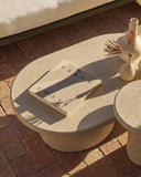 Mesa de centro de exterior CLAUDE de microcemento Ø 120 cm x 80 x 31 cm de altura