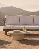 Mesa de centro de exterior CLAUDE de microcemento Ø 120 cm x 80 x 31 cm de altura