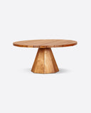Mesa de centro de exterior JATI de madera de teca Ø 90 cm x 40 cm de altura
