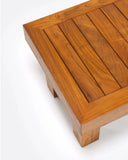 Mesa auxiliar de exterior STRAUSS de madera de teca reciclada 50 x 50 x 35 cm