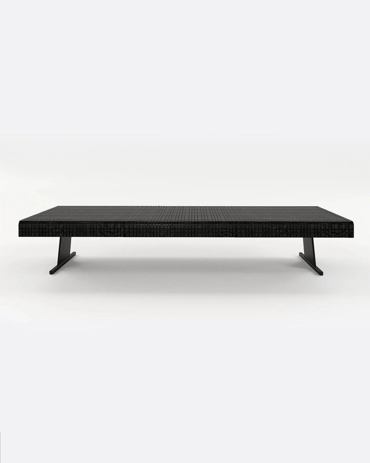 Table basse FORGE en bois de teck 170 x 80 x 30 cm de couleur noire