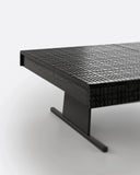 Mesa de centro FORGE de madera de teca 170 x 80 x 30 cm de altura en color negro