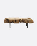 Mesa de centro ROOT de raíz de teca y hierro 120 x 60 x 37 cm en color natural